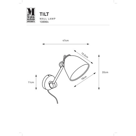 Kinkiet Tilt Markslojd | Skandynawski design, E27