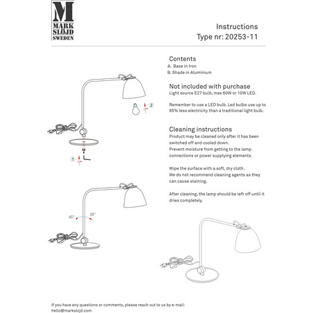 Lampa stołowa Tilt szaro-beżowa Markslojd - Skandynawski design