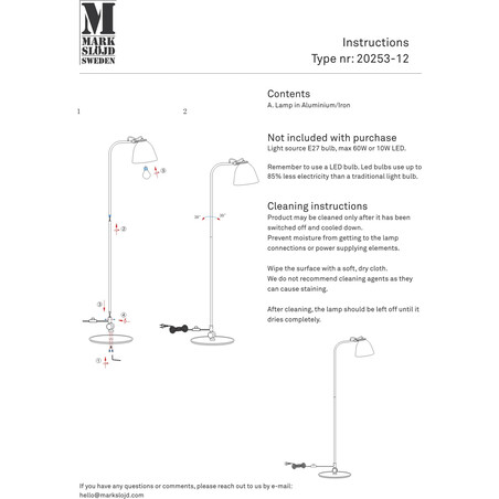 Lampa podłogowa Tilt Markslojd | Skandynawski design 130cm