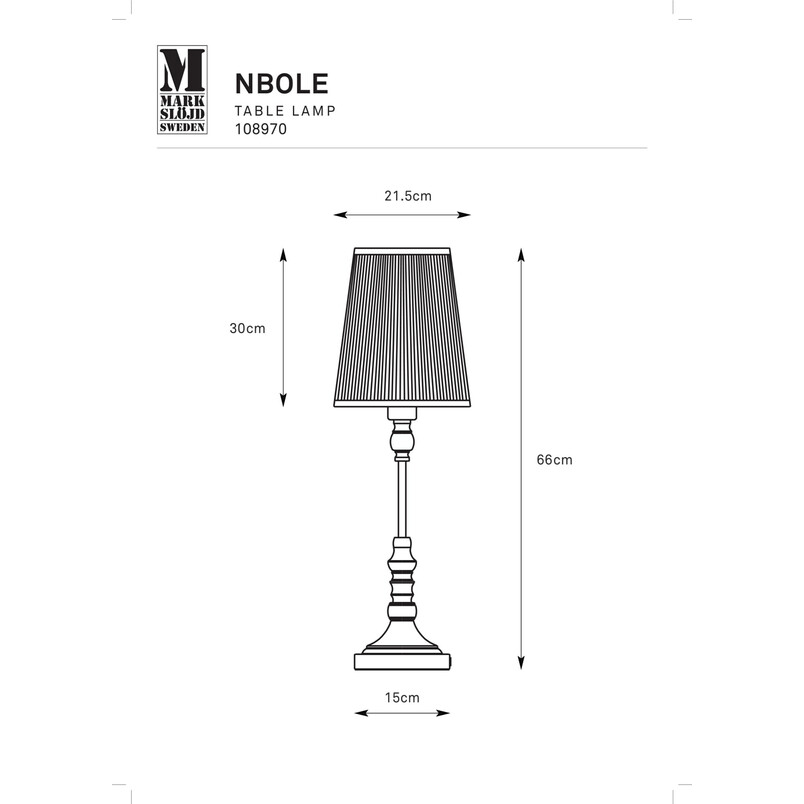 Lampa stołowa Noble Markslojd | Elegancki design, 66cm