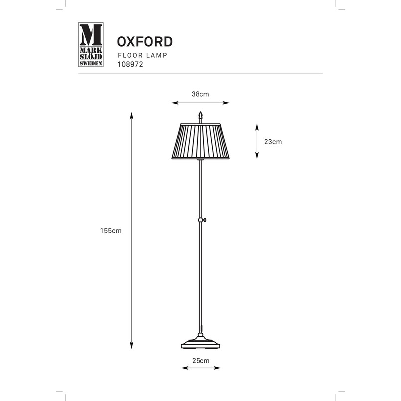 Lampa podłogowa Oxford | Markslojd - Klasyczny design i elegancja