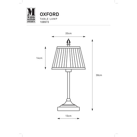 Lampa stołowa Oxford - klasyczna elegancja | Markslojd