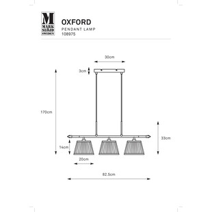 Lampa wisząca Oxford 3pkt - klasyczny design | Markslojd