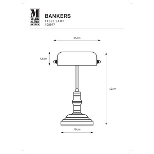 Lampa biurkowa Bankers mosiądz Markslojd | 42cm