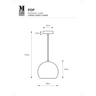Lampa wisząca kula metalowa Pop 28m brązowa Markslojd - Retro design