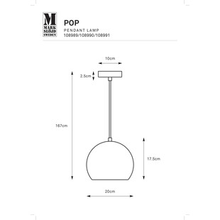 Lampa wisząca kula metalowa Pop 20cm brązowa Markslojd - Kup teraz!