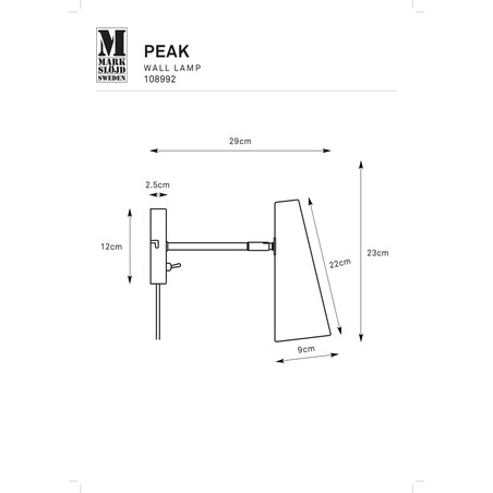 Kinkiet Peak szaro-beżowy Markslojd | Skandynawski Design