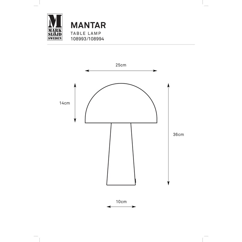 Lampa stołowa Mantar niebieska Markslojd | Retro design