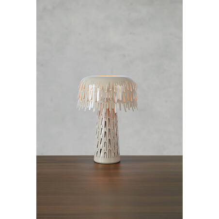 Lampa stołowa Verbera szaro-beżowa | Markslojd - Stylowe oświetlenie