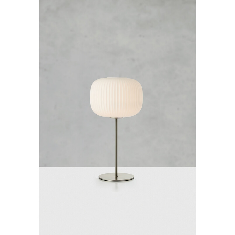 Lampa stołowa szklana Sober - biały klosz, Markslojd