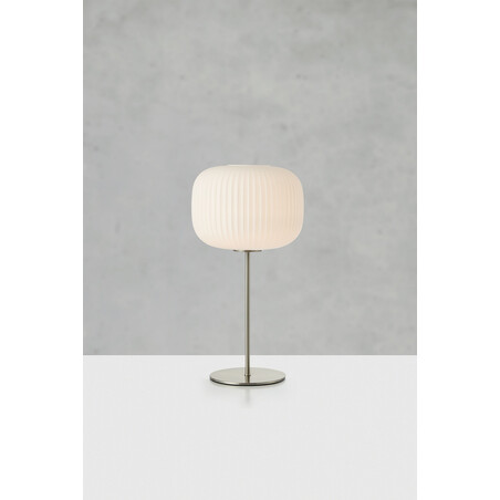 Lampa stołowa szklana Sober - biały klosz, Markslojd