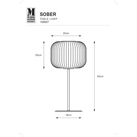 Lampa stołowa szklana Sober - biały klosz, Markslojd