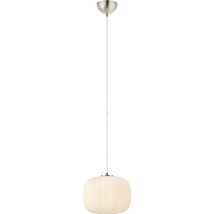 Lampa wisząca Sober - szklany klosz, biały / nikiel - Markslojd