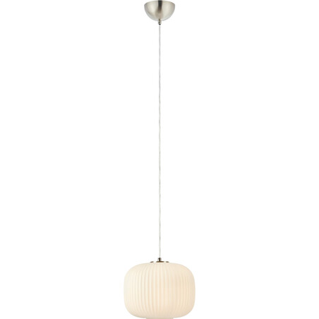 Lampa wisząca Sober - szklany klosz, biały / nikiel - Markslojd