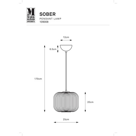 Lampa wisząca Sober - szklany klosz, biały / nikiel - Markslojd