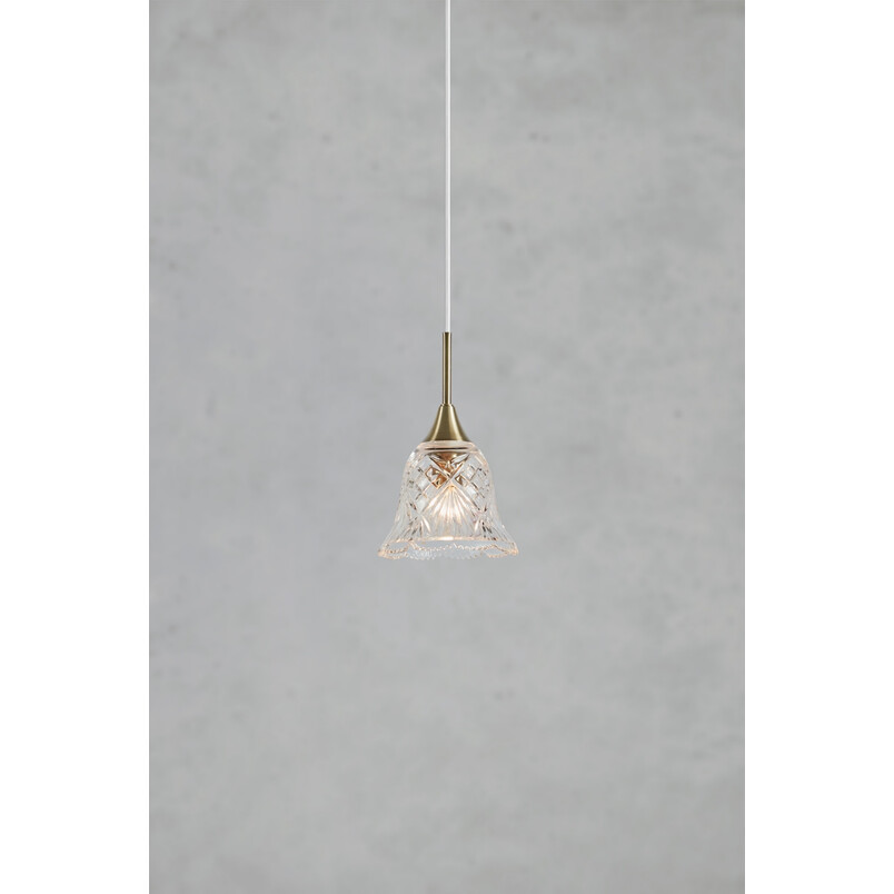Lampa wisząca Luna Markslojd - Retro, szkło, antyczny mosiądz