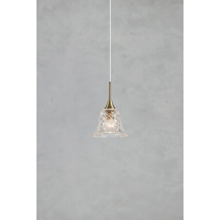Lampa wisząca Luna Markslojd - Retro, szkło, antyczny mosiądz