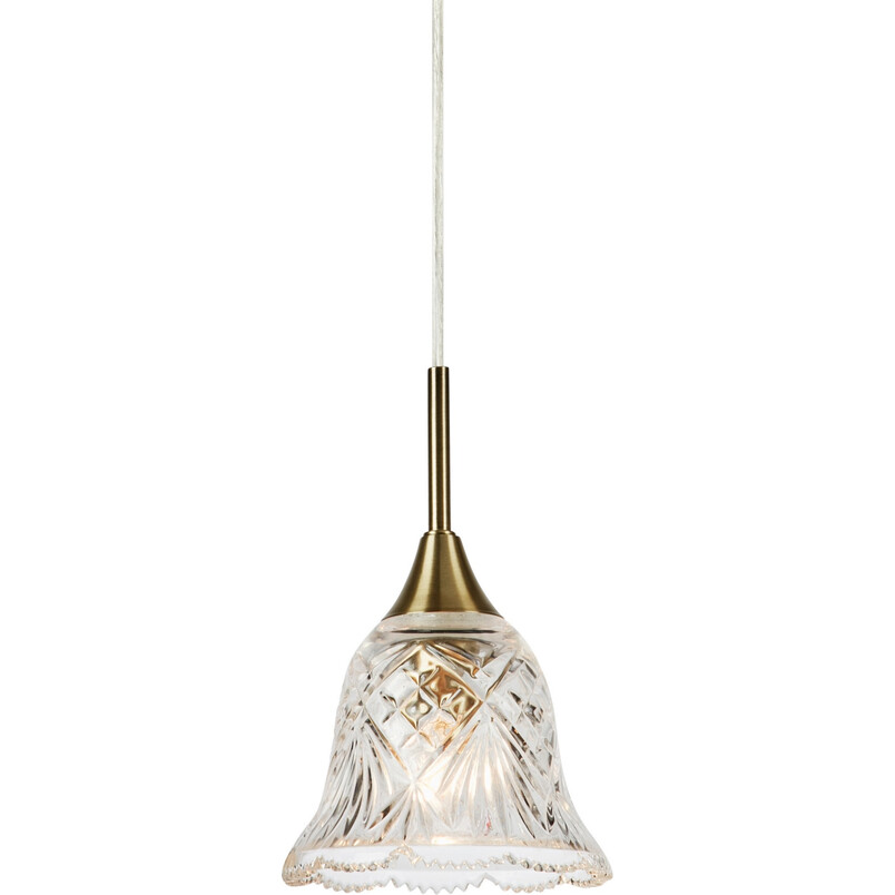 Lampa wisząca Luna Markslojd - Retro, szkło, antyczny mosiądz