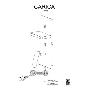Kinkiet LED Carica z półką i USB - Markslojd | Oświetlenie