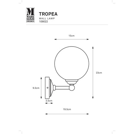 Kinkiet łazienkowy Tropea - Markslojd | Biały/Chrom | IP44