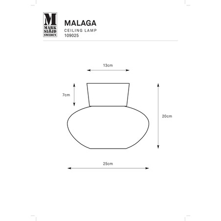 Plafon szklany Malaga biały Markslojd | Elegancki design