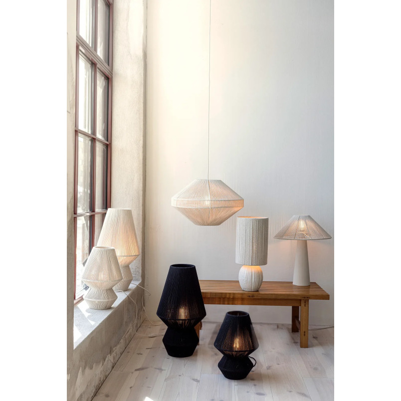 Lampa stołowa boho Favoro Markslojd | Beżowa, sznurkowa, 40cm
