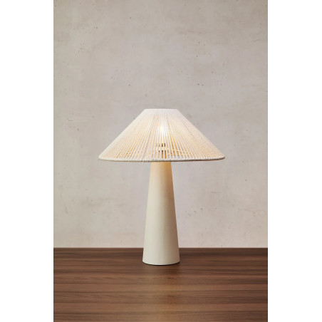 Lampa stołowa boho Favoro Markslojd | Beżowa, sznurkowa, 40cm