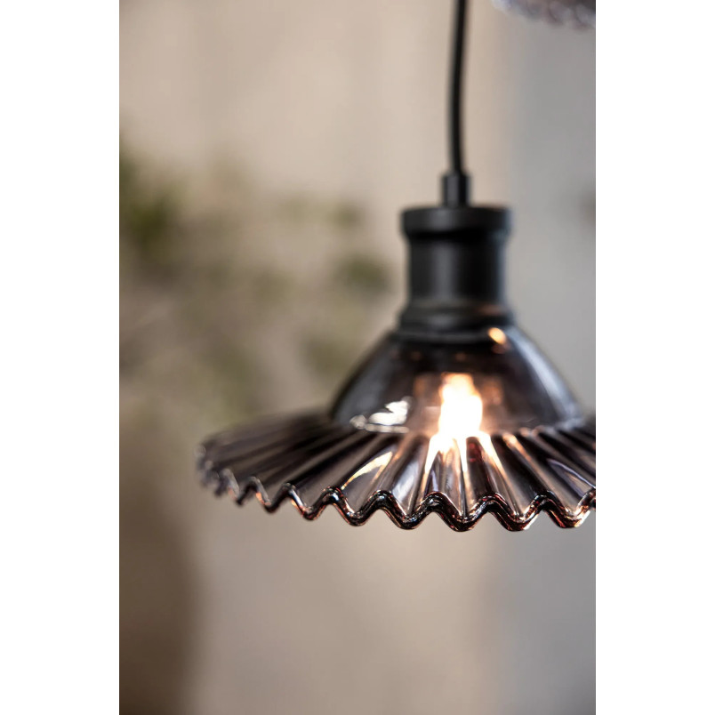 Lampa wisząca retro Novia - Markslojd | Szkło dymione, 3 punkty