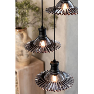 Lampa wisząca retro Novia - Markslojd | Szkło dymione, 3 punkty