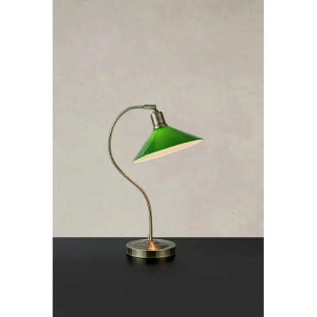 Lampa biurkowa Vela vintage - Markslojd, antyczny mosiądz/zielony
