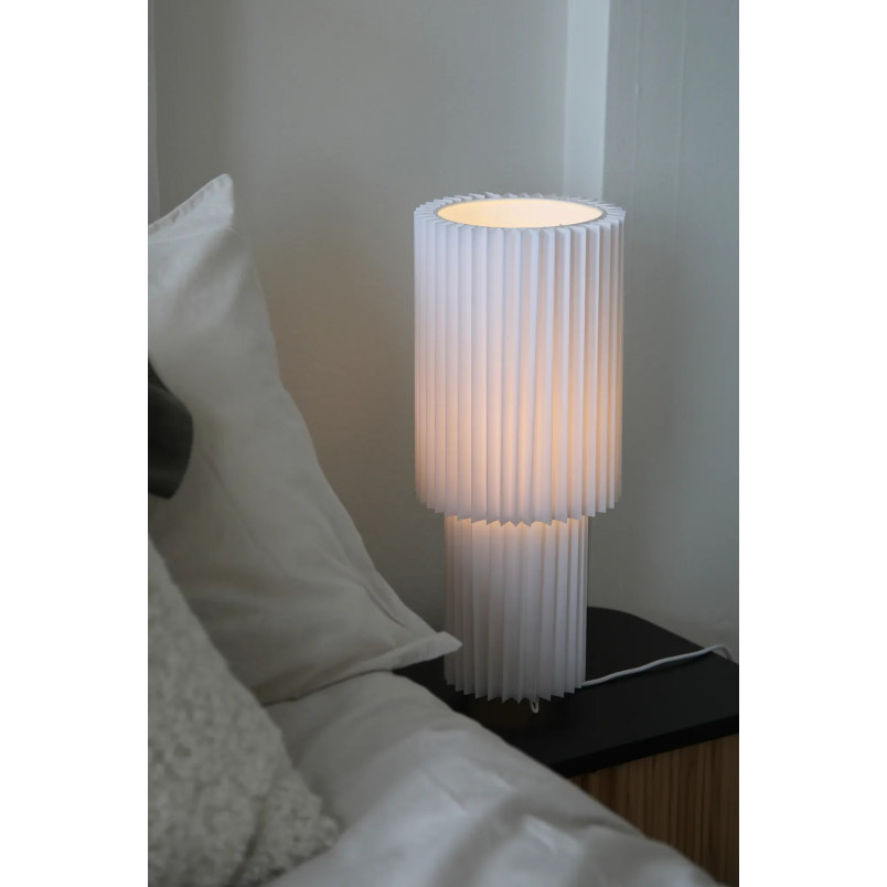 Lampa stołowa plisowana Catis biała | Markslojd