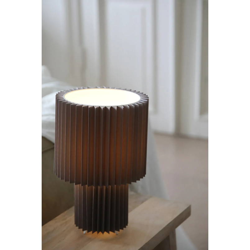Lampa stołowa plisowana Catis szara | Markslojd