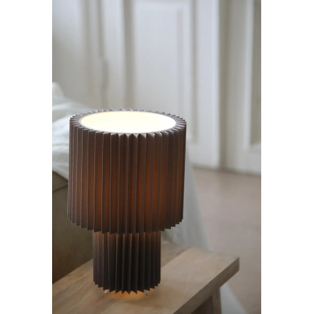 Lampa stołowa plisowana Catis szara | Markslojd
