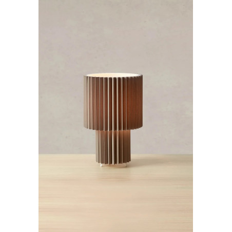 Lampa stołowa plisowana Catis szara | Markslojd