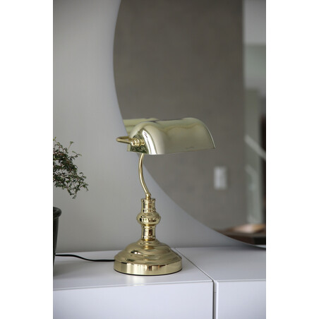 Lampa biurkowa Bankers mosiądz Markslojd | 42cm