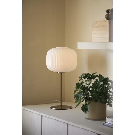 Lampa stołowa szklana Sober - biały klosz, Markslojd