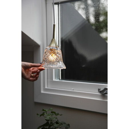 Lampa wisząca Luna Markslojd - Retro, szkło, antyczny mosiądz