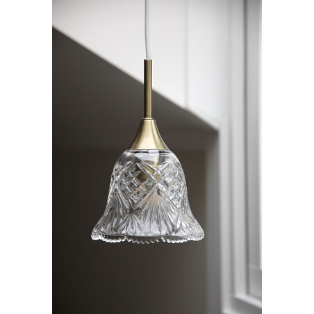 Lampa wisząca Luna Markslojd - Retro, szkło, antyczny mosiądz