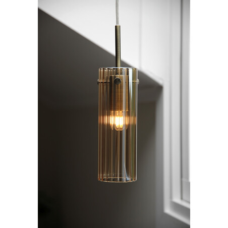 Lampa wisząca Tibia - Markslojd: Bursztynowy szklany klosz