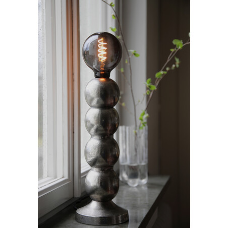 Lampa stołowa orientalna Gong srebrna | Markslojd