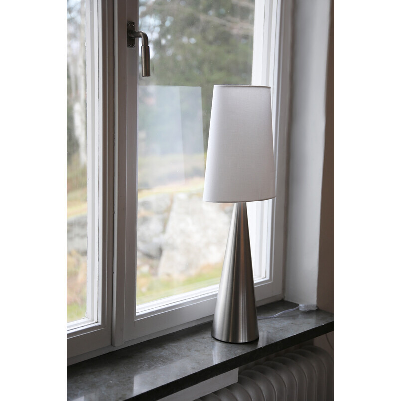 Lampa stołowa biała Markslojd Conus Satin - Nowoczesny design
