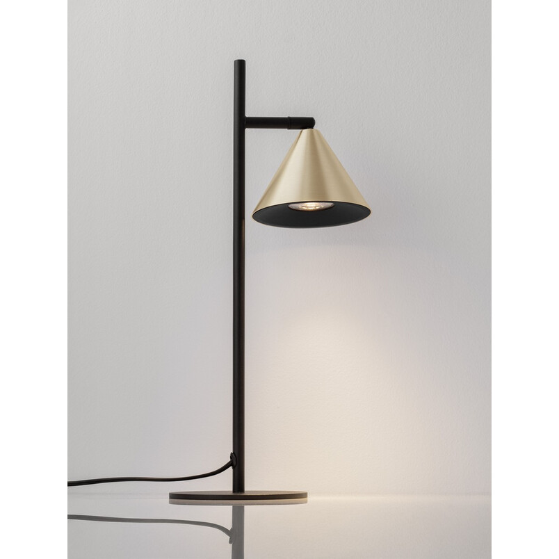 Lampa biurkowa stożek Nocun | Czarny/Złoto Decolab24
