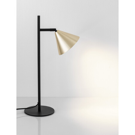 Lampa biurkowa stożek Nocun | Czarny/Złoto Decolab24