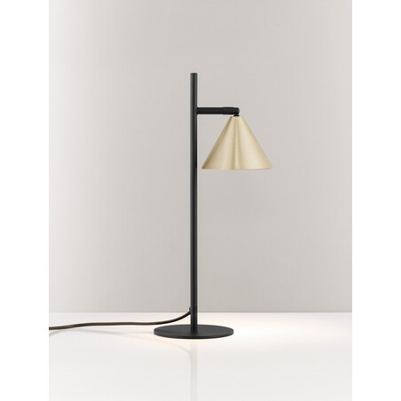 Lampa biurkowa stożek Nocun | Czarny/Złoto Decolab24
