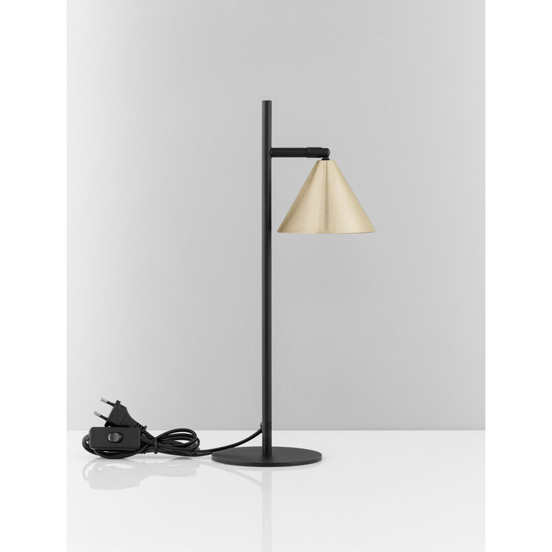 Lampa biurkowa stożek Nocun | Czarny/Złoto Decolab24
