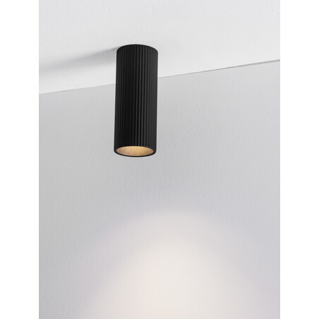 Lampa Montec - spot tuba ryflowana czarna | Decolab24