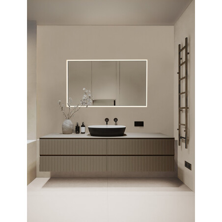 Lustro LED Broma 120x70cm czarne - Decolab24