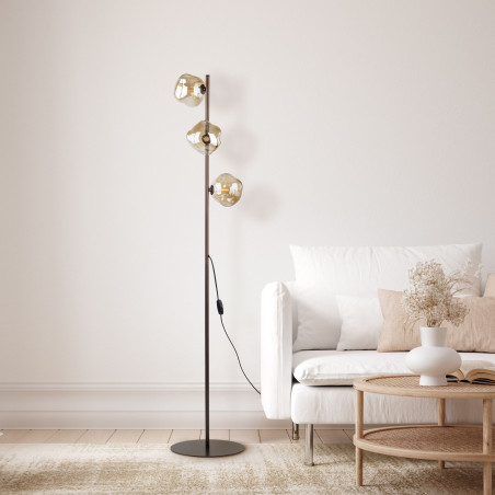 Lampa podłogowa szklana 3 punktowa Lava Brown TK Lighting | Nowoczesny design