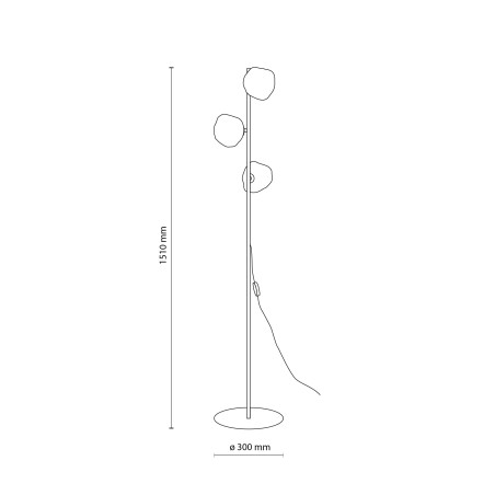 Lampa podłogowa szklana 3 punktowa Lava Brown TK Lighting | Nowoczesny design