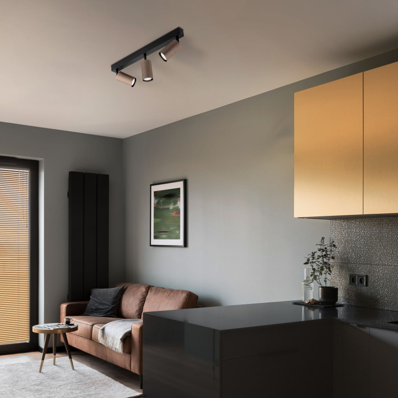 Reflektor sufitowy ryflowany 3x GU10 Tune brązowy TK Lighting